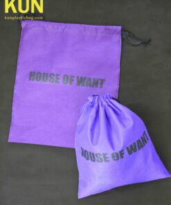 Purple drawstring non-woven bag