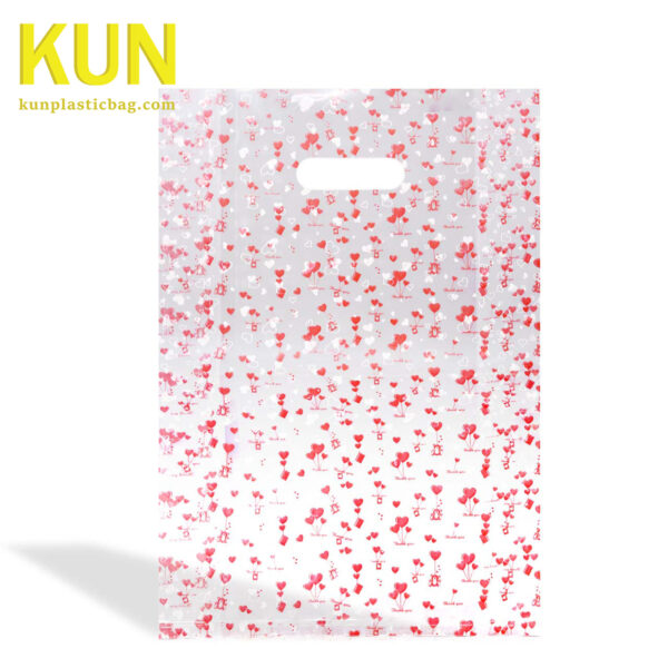 OPP clear plastic bag with heart pattern 1